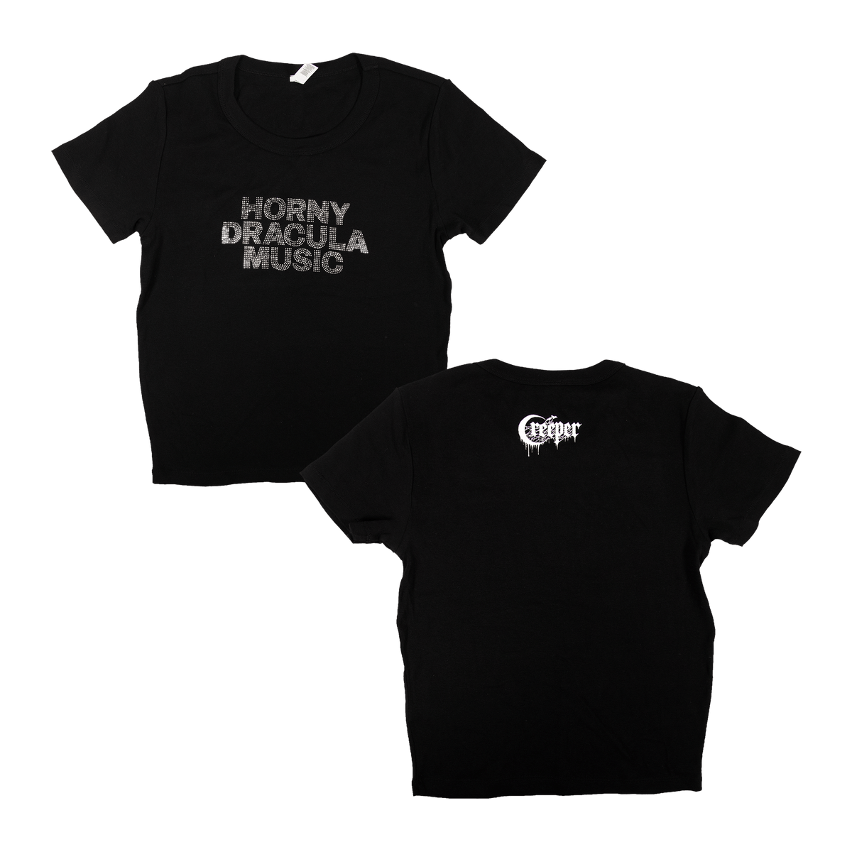 Horny Dracula Music Rhinestone Baby Tee