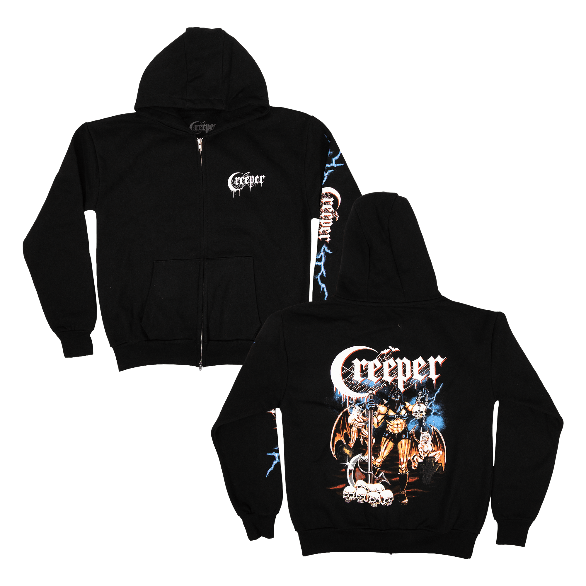 Angelic Underworld Zip Hoodie  - Black