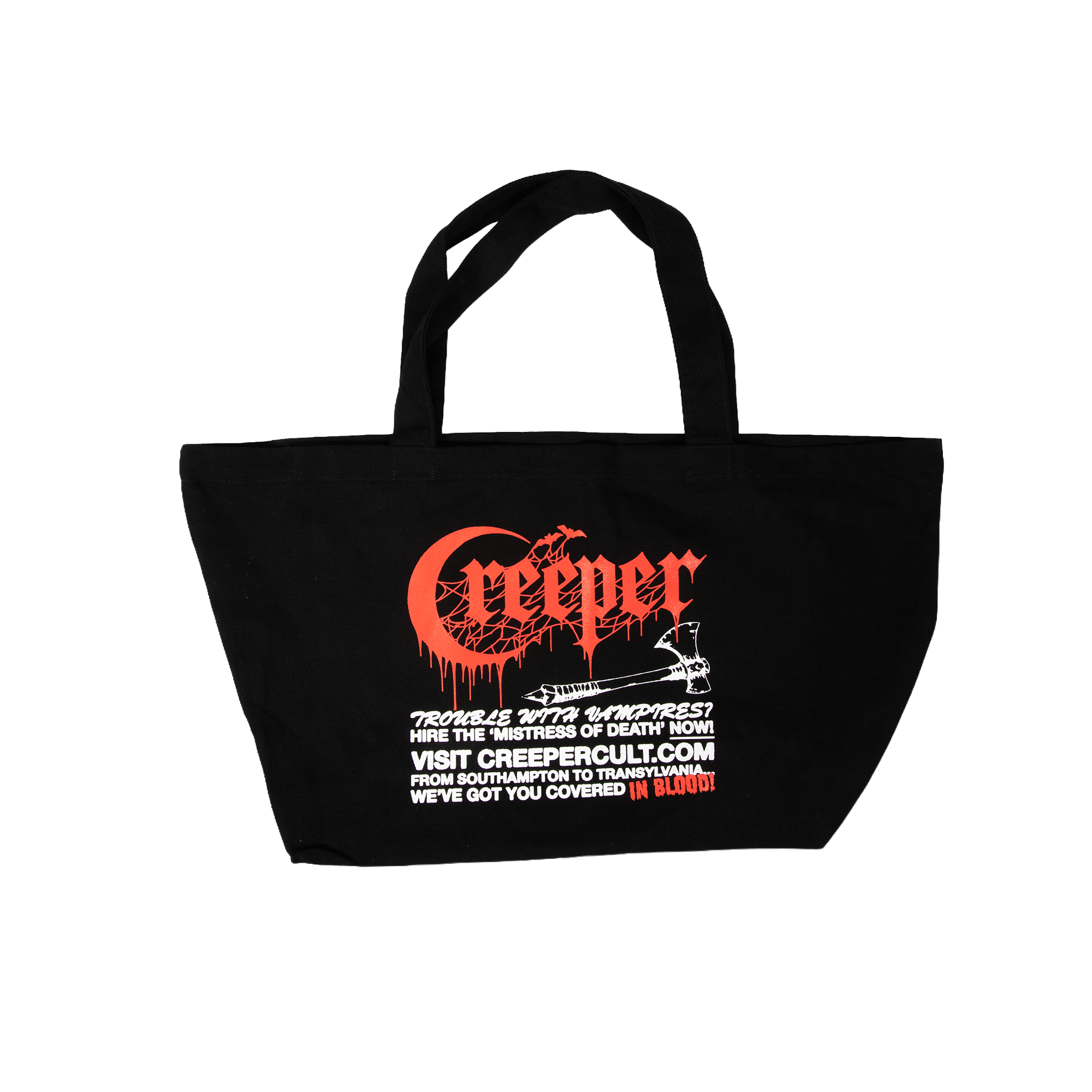 Trouble With Vampires Tote Bag - Black